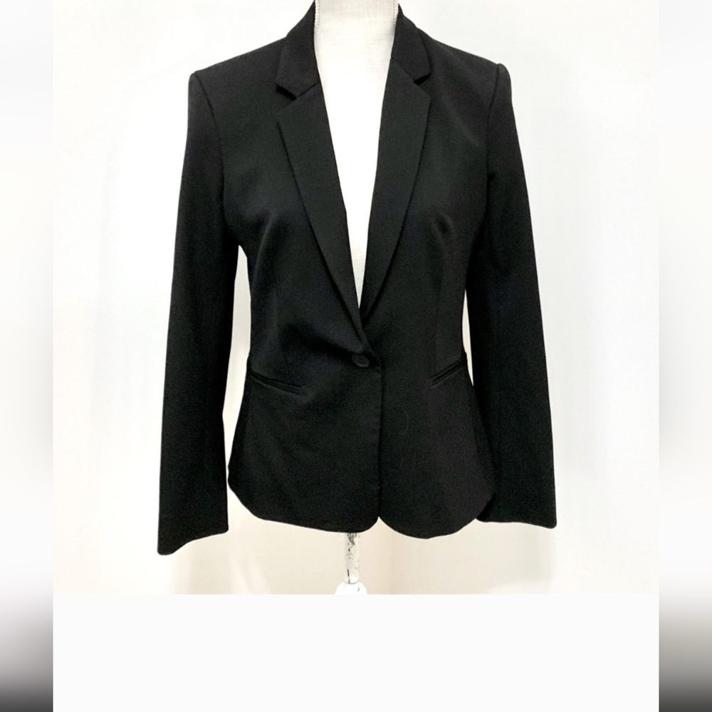 Express NEW Black Suit Stretch Blazer Jacket Single Button Plunging - 10